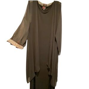 Women Formal Black Maxi Rhinestone Accent Full Coverage Cold Shoulder New XL-2XL